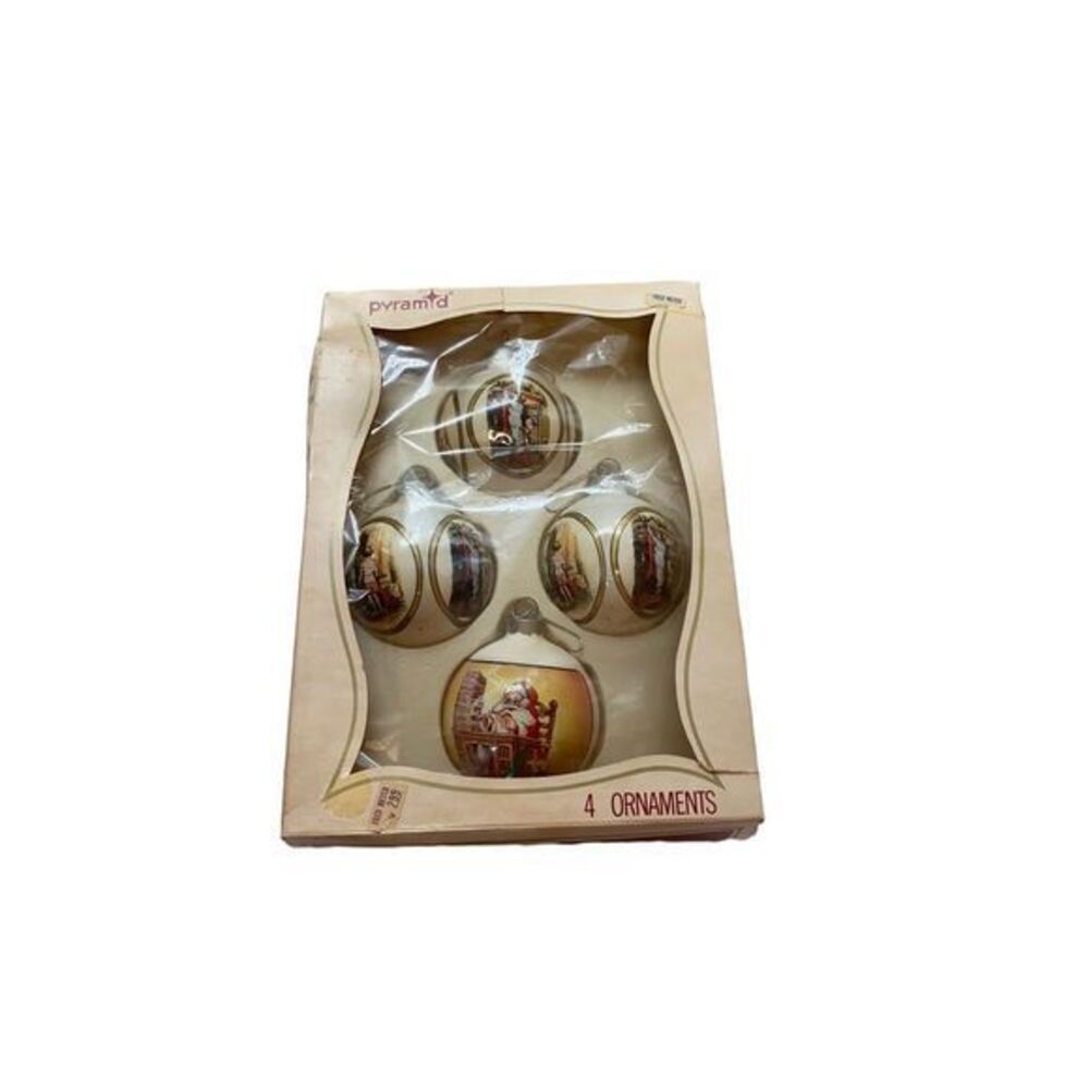 Vintage Pyramid Christmas Ornaments IOB